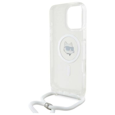 6. Karl Lagerfeld IML Choupette Head & Cord Magsafe Hülle für iPhone 16 Pro – Transparent