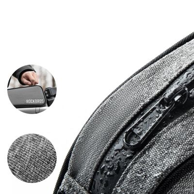 4. Rockbros TL004 ROAD TO SKY 0,7L Wasserdichte Rahmentasche für Fahrräder - Grau
