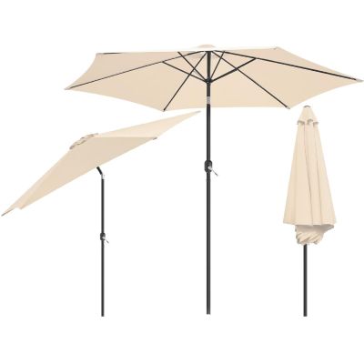 7. Gartenschirm 300 cm, faltbar, beige