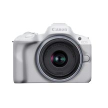 Canon EOS R50, Weiß + RF-S 18-45mm F4.5-6.3 IS STM Kit, spiegellose Kamera, 24,2 MP CMOS, 6000 x 4000 Pixel, Weiß