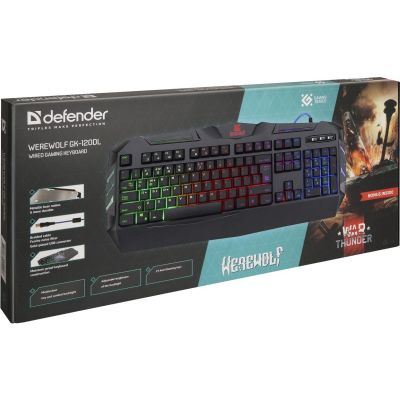 3. DEFENDER Gaming-Membrantastatur WEREWOLF GK-120DL mit RGB-Beleuchtung 45124