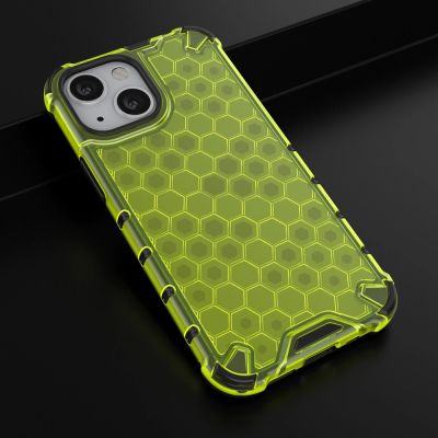 14. Honeycomb Handyhülle Schutzhülle mit TPU Rahmen für iPhone 13 mini grün