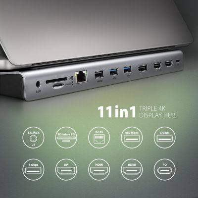 2. Axagon HMC-4KX3 Kabelgebundene Dockingstation USB 3.2 Gen 1 (3.1 Gen 1) Typ-C Grau