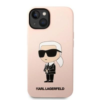 3. Karl Lagerfeld Silikon-Ikonik-Hülle für iPhone 13/14 – Pink