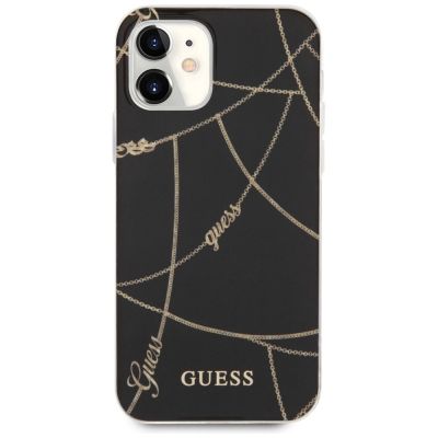 3. Guess, GUHCP12SPCUCHBK iPhone 12 mini 5,4" schwarz/schwarzes Hardcase Gold Chain Collection