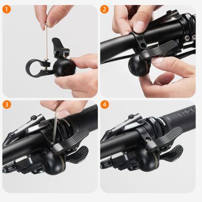 3. Rockbros Aluminiumglocke, linke Montage, schwarz