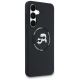 4. Karl Lagerfeld Silikonhülle mit Karl & Choupette-Motiv (MagSafe) für Samsung Galaxy S25 FE – Schwarz