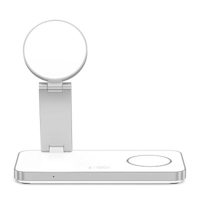 5. Tech-Protect QI15W-A47 MagSafe 3in1 Induktives Ladegerät + USB-C Kabel - Weiß