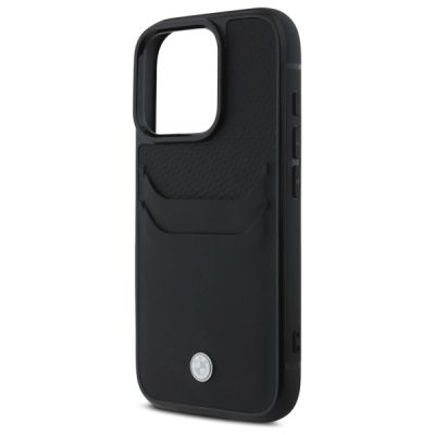 6. BMW Lederhülle mit Kartenfach für iPhone 16 Pro Max – Schwarz