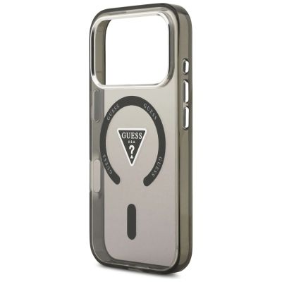 6. Guess IML Gradient Triangle Logo MagSafe Hülle für iPhone 17 Pro - Schwarz