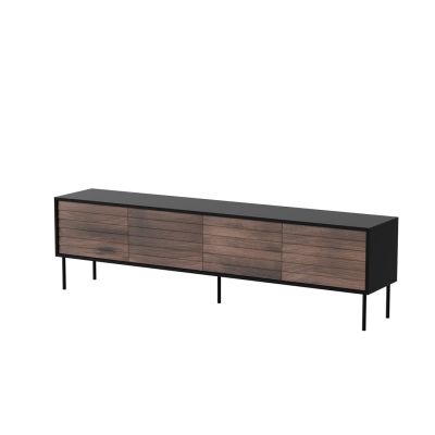 4D CORTINA TV-Schrank 200x40x55 schwarz/walnuss