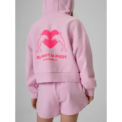 2. Lockerer Mädchen-Sweatshirt mit Kapuze 4F 4FJRSS26TSWSF2936-56S