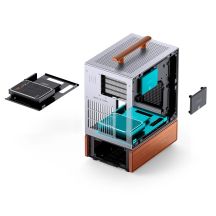 Jonsbo T7 PC-Gehäuse, Midi-Tower, mATX, gehärtetes Glas – Silber