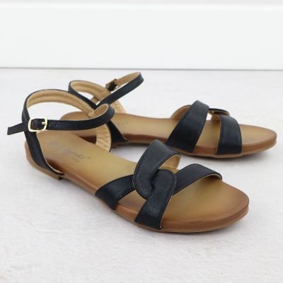2. Schwarze Damensandalen S.Barski KV51-022