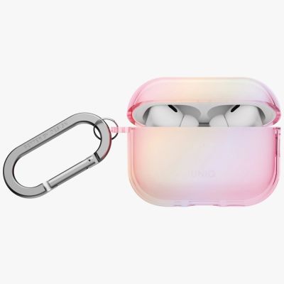 2. Uniq Iridescia Hängehülle für AirPods Pro 3 – Transparentes Rosa
