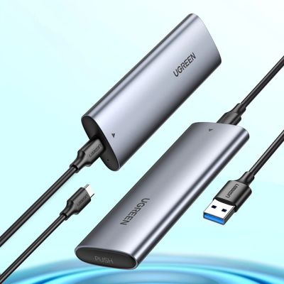 13. Ugreen Festplattenschacht M.2 B-Key SATA 3.0 5 Gbps Grau + USB Typ C Kabel (CM400)