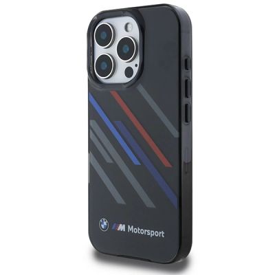 2. BMW Motosport IML Random Stripes Hülle für iPhone 16 Pro – Schwarz