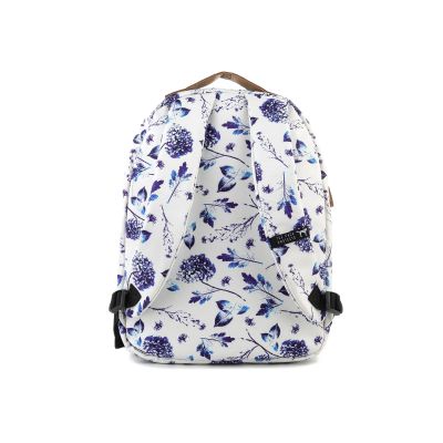 4. THE SOCIETY PACK XCLASSIC RUCKSACK 181CPR702-72 OFF WHITE BLUE BLUMENMUSTER
