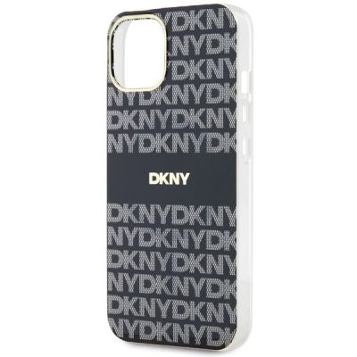 6. DKNY IML Mono & Stripe MagSafe Hülle für iPhone 15 Plus / 14 Plus – Schwarz
