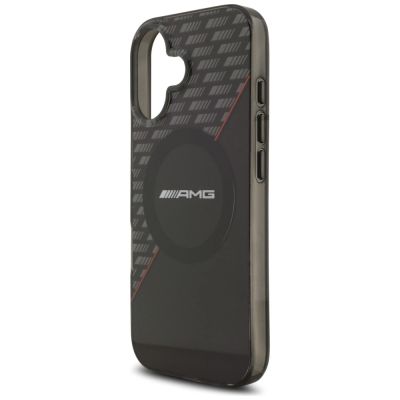 6. AMG Double Layer Transparent Rhombs MagSafe Case für iPhone 17 - Schwarz und Rot