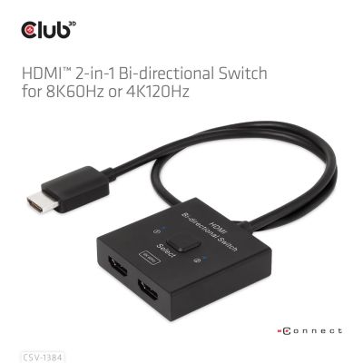 8. CLUB3D CSV-1384 KVM-Switch Schwarz