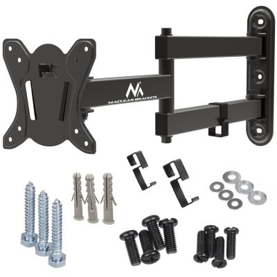 12. MACLEAN Wandhalterung für Fernseher oder Monitor, max. VESA 100x100, 13-32", 30 kg, Schwarz, MC-417