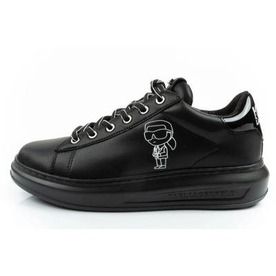 2. Karl Lagerfeld Herrenschuhe Sneaker Kapri aus naturfarbenem Leder, schwarz