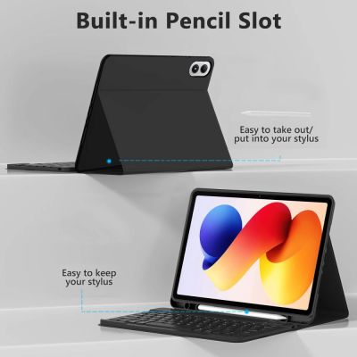 5. Tech-Protect SC Stifthülle für Xiaomi Poco Pad M1 / ​​Redmi Pad 2 Pro 12.1 - Schwarz