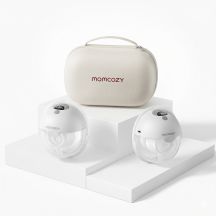 Momcozy M5 Smart Wearable Milchpumpe – Shell Milchpumpe | App-Steuerung, kabellos, Doppelmilchpumpe, Grau