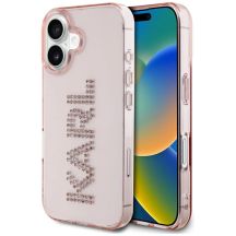 Karl Lagerfeld IML Strass Logo iPhone 16 Hülle - Rosa