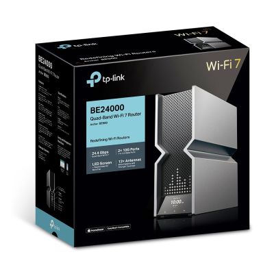 5. TP-Link Archer BE900 WLAN-Router Multi-Gigabit Ethernet Quadband (2,4 GHz / 5 GHz-1 / 5 GHz-2 / 6 GHz) Schwarz, Grau