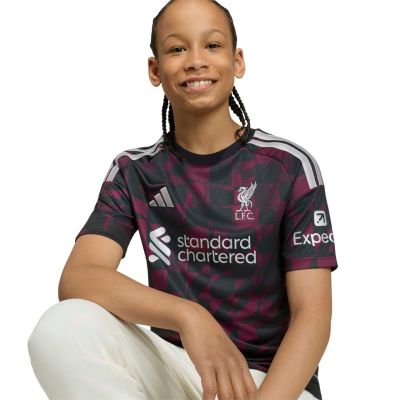 7. adidas Liverpool FC 26/27 Auswärtstrikot für Kinder, Schwarz und Rosa KB8284