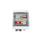 Hermetische DC/AC-Anschlussverteilerplatte IP65 mit EMITER-Anschluss und Dehn 1000-V-DC-Überspannungsableiter Typ 1+2, 2 x PV-String, 2 x MPPT // Dehn-AC-Begrenzer Typ 1+2, 20 A, 3-polig