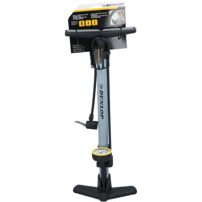 5. DUNLOP WERKSTATT-/FAHRRADPUMPE 230 Psi (16 Bar) MIT MANOMETER GRAU