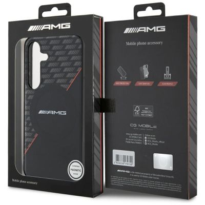 8. AMG Double Layer Rhombs MagSafe Case für Samsung Galaxy S25+ - Schwarz/Rot