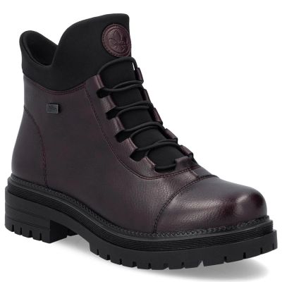 7. Gefütterte Damen-Trapperstiefel in Burgunderrot, Modell Rieker Y3163-35