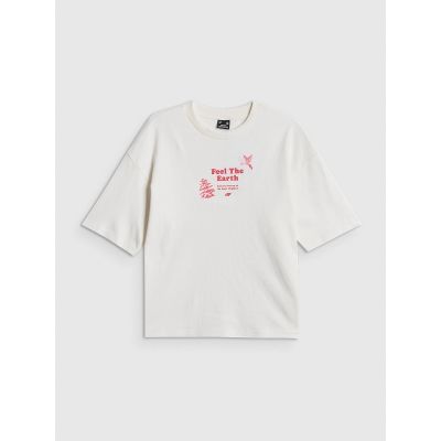 5. Damen-T-Shirt mit Aufdruck, regulär, Größe 4F 4FRSS26TTSHF3704-11S