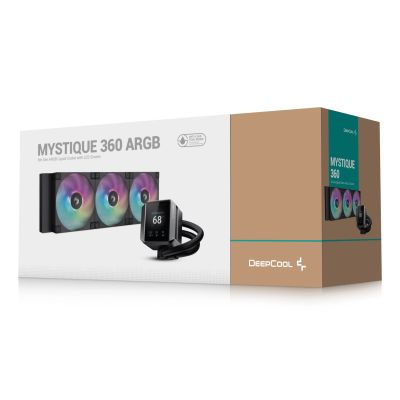 6. DeepCool MYSTIQUE 360 ARGB All-in-One-Flüssigkeitskühler für Prozessoren, 12 cm, Schwarz, 1 Stück.
