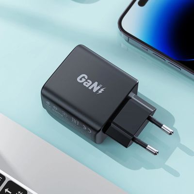 6. Schnellladegerät GaN 35W PD 2x USB C Acefast A49 - schwarz