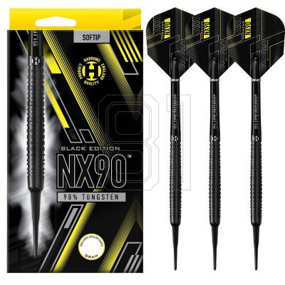 Harrows NX90 Schwarz 90 % Softip-Dartpfeile