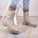 8. Rieker W RKR613 bequeme isolierte Lederstiefelette, beige