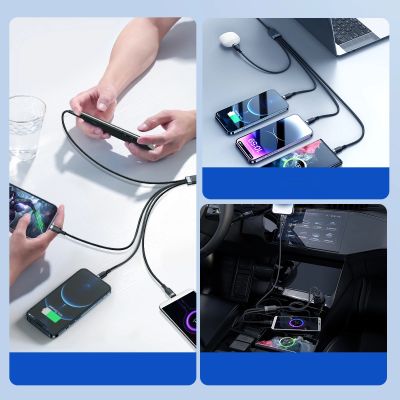 11. Joyroom Multi-Use Series S-A18 4in1 USB-A - USB-C / Lightning / Lightning / Micro-USB-Kabel 1,2 m - Schwarz