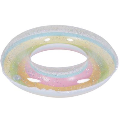 2. Schwimmring 90 cm Regenbogen Glitzer Grün 35644