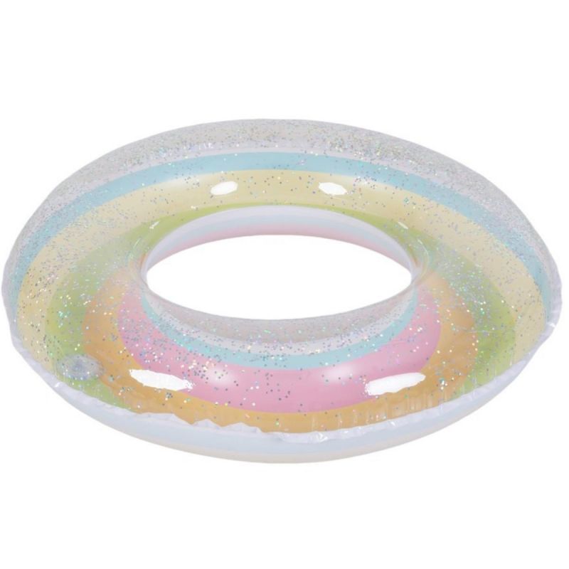 2. Schwimmring 90 cm Regenbogen Glitzer Grün 35644