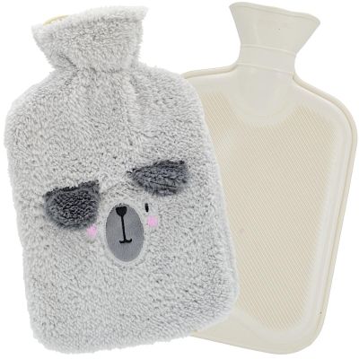 2. 1,75 l Heißwasserflasche aus Gummi mit Tiermotiv – Grau