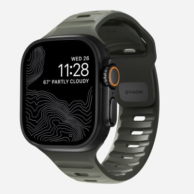 NOMAD Sportarmband - Armband für Apple Watch 46 mm/49 mm mit FKM (aschgrün)