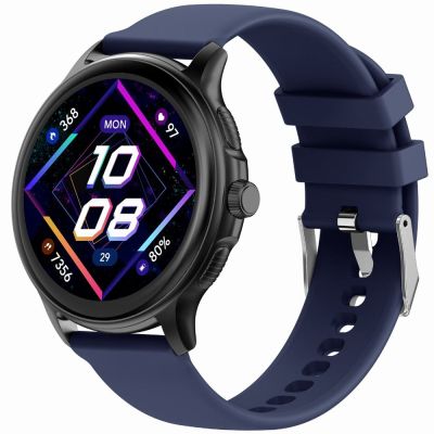2. GRAVITY GT12-2 Damen-Smartwatch, marineblaues Silikonarmband + schwarzes Armband