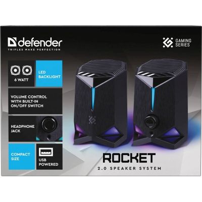 8. DEFENDER ROCKET 2.0 LAUTSPRECHER 6W LED USB SCHWARZ 65094