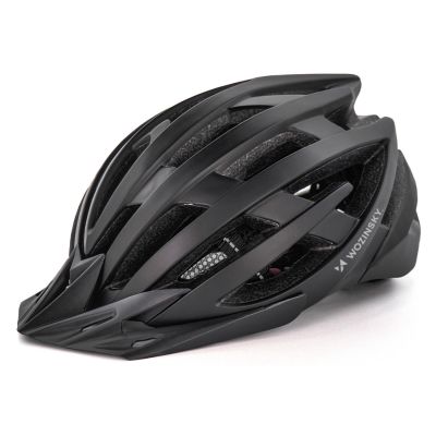 3. Wozinsky MTB-Fahrradhelm mit abnehmbarem Visier und USB-Rücklicht, Größe M – Schwarz