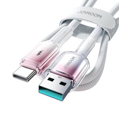 5. Joyroom S-A42 Crystal-Clear Serie 3A USB-A – USB-C-Kabel 1,2 m – Weiß